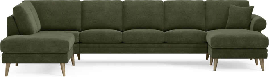 Eden - 3-sits soffa med divan vänster och schäslong höger - Grön