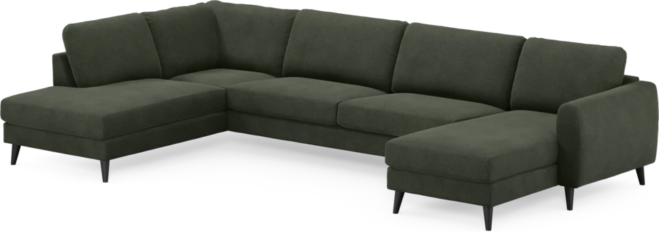 Bridge - 3-sits soffa med divan vänster och schäslong höger - Grön