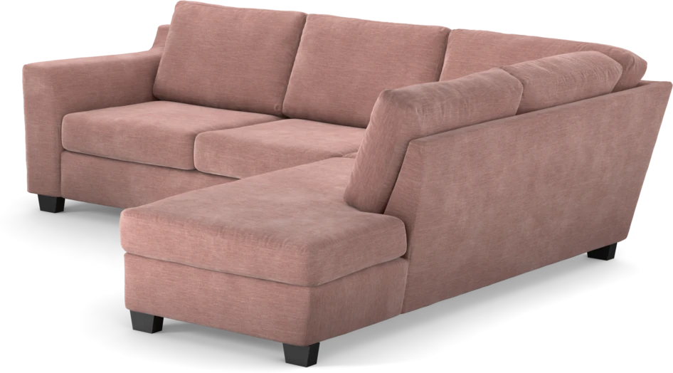 Friday - 2,5-sits soffa med divan höger - Rosa