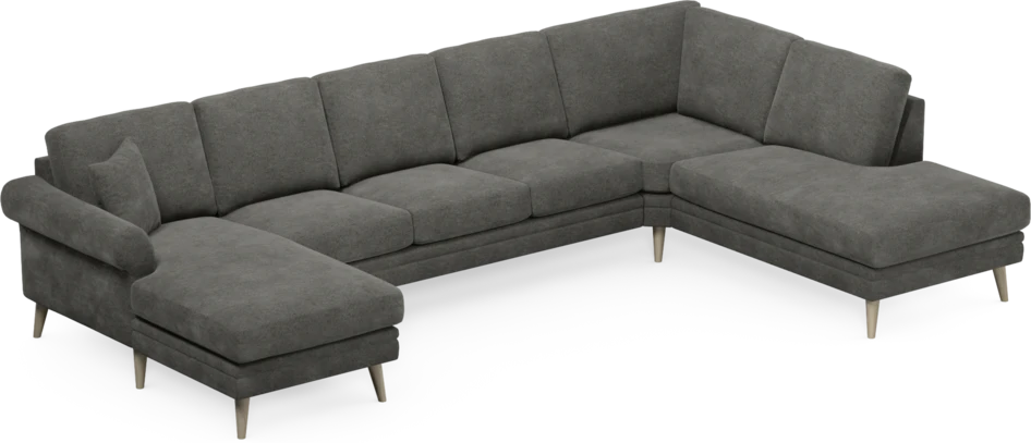 Eden - 3-sits soffa med schäslong vänster och divan höger - Grå