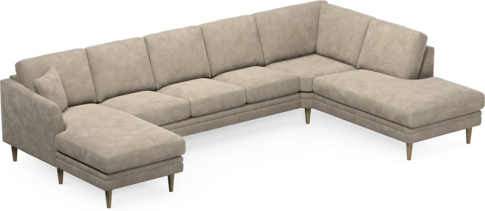 Eden - 3-sits soffa med schäslong vänster och divan höger - Beige