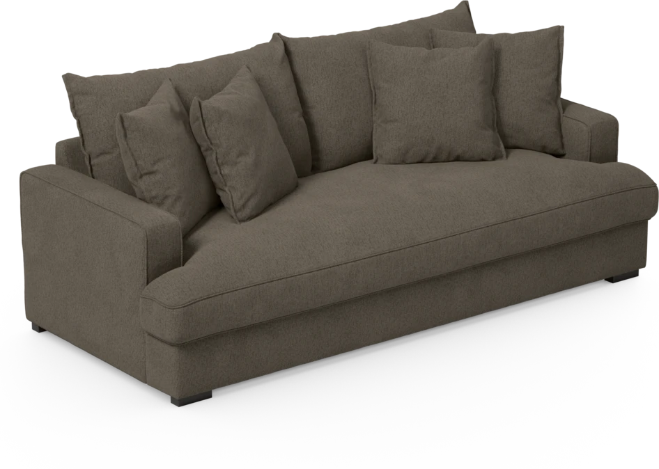 Mila - 3-sits soffa, hel dyna - Brun