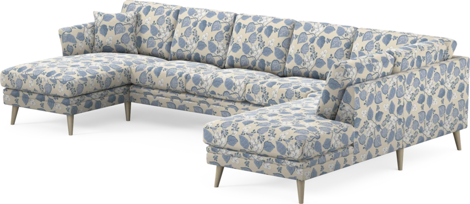 Eden - 3-sits soffa med schäslong vänster och divan höger - Flerfärgad