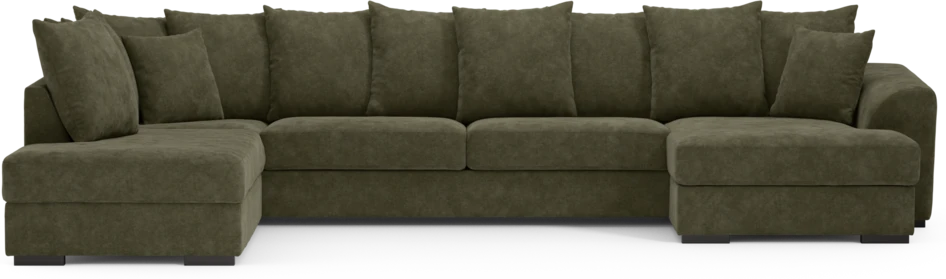 Town - 3-sits soffa med divan vänster och schäslong höger - Grön