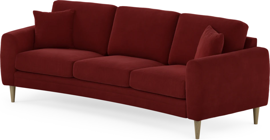 Eden - 3-sits soffa svängd - Röd
