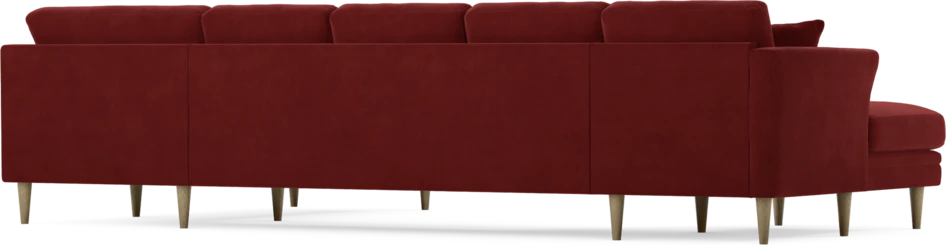 Eden - 3-sits soffa med schäslong vänster och divan höger - Röd