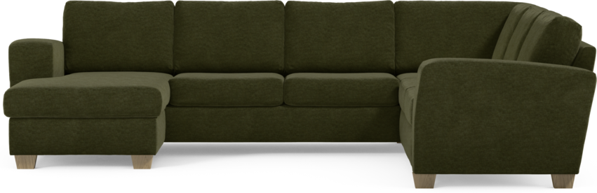Friday - Hörnsoffa, 3+2-sits med schäslong vänster - Grön