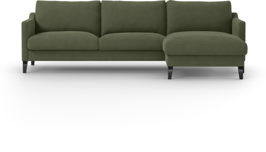Winston - 3-sits soffa med schäslong, vändbar - Grön