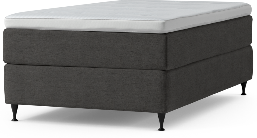 Delux Dream - Kontinentalsäng, enkelsäng 120 cm med bäddmadrass och sängben - Grå