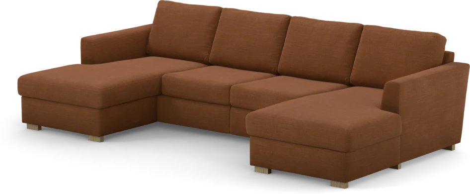 Friday - 2-sits soffa med två schäslonger - Orange