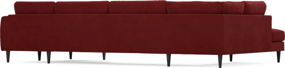 Bridge - 3-sits soffa med divan vänster och schäslong höger - Röd