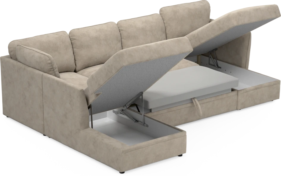 Öland - Bäddsoffa med divan vänster och schäslong höger - Beige