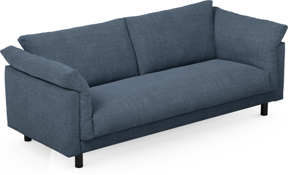 Cherrie - 3-sits soffa, hel dyna, fast klädsel - Blå