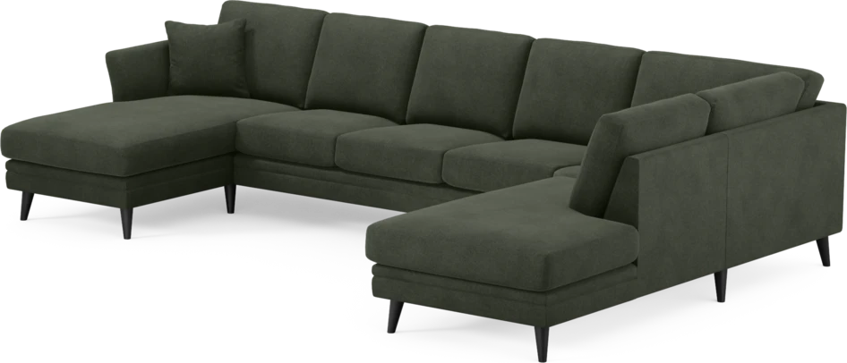 Eden - 3-sits soffa med schäslong vänster och divan höger - Grön