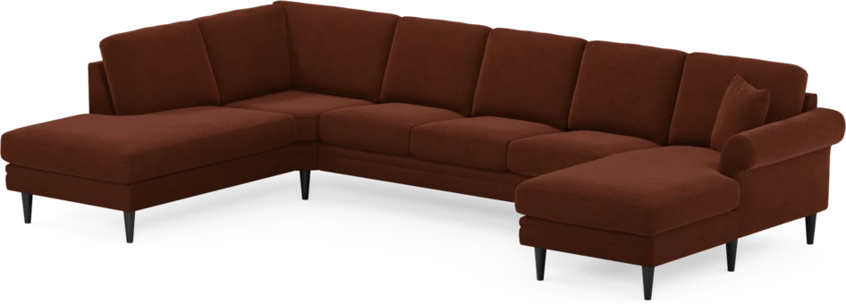 Eden - 3-sits soffa med divan vänster och schäslong höger - Orange