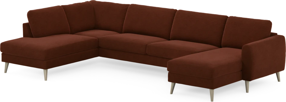 Bridge - 3-sits soffa med divan vänster och schäslong höger - Orange