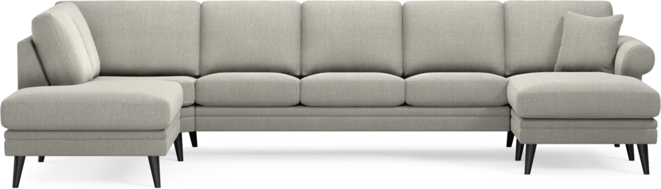 Eden - 3-sits soffa med divan vänster och schäslong höger - Grå