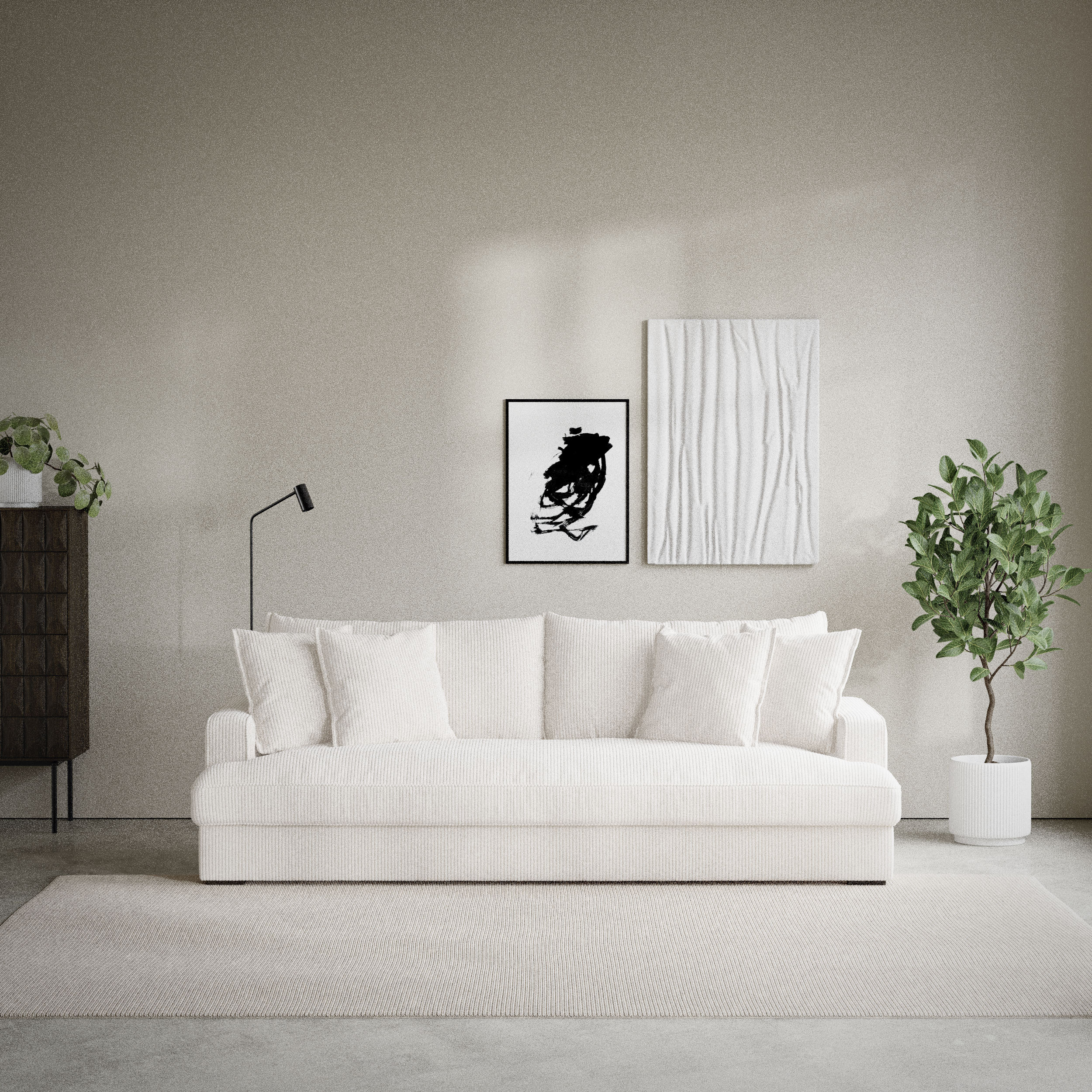 Mila - 4-sits soffa, hel dyna - inspiration