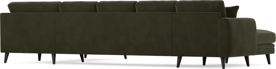 Eden - 3-sits soffa med schäslong vänster och divan höger - Grön