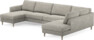 Bridge - 3-sits soffa med schäslong vänster och divan höger - Grå