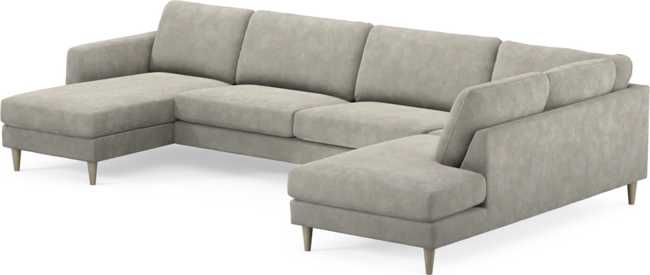 Bridge - 3-sits soffa med schäslong vänster och divan höger - Grå