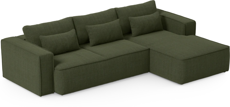 Ide - Bäddsoffa 3-sits med schäslong höger - Grön