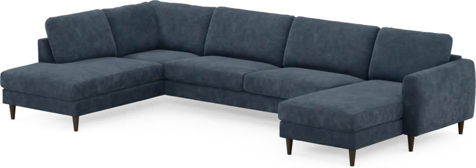 Bridge - 3-sits soffa med divan vänster och schäslong höger - Blå