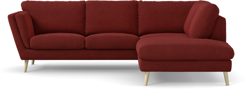 Madison Lux - 2-sits soffa med divan höger - Röd