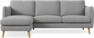Madison Lux - 2-sits soffa med schäslong vänster - Grå