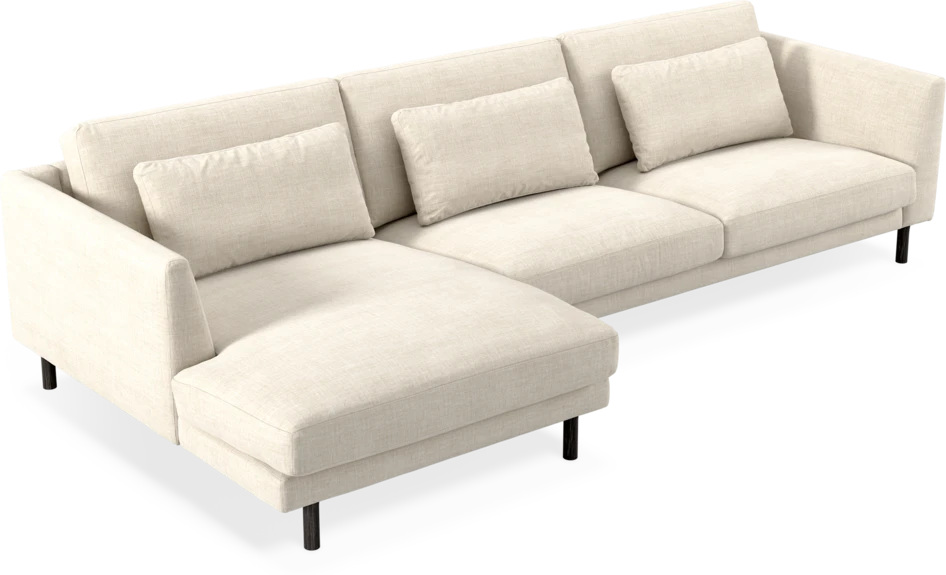 Willow - 3-sits soffa med schäslong vänster, fast klädsel - Beige