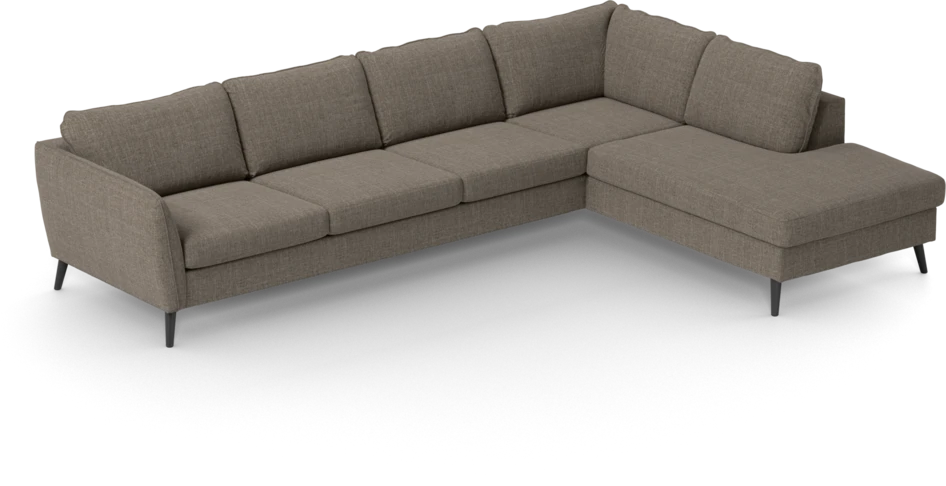 County - 3-sits soffa med divan höger - Brun