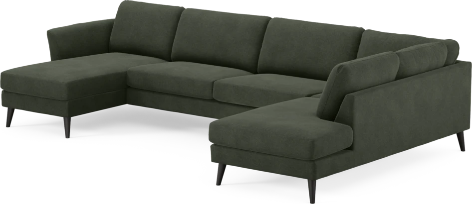 Bridge - 3-sits soffa med schäslong vänster och divan höger - Grön