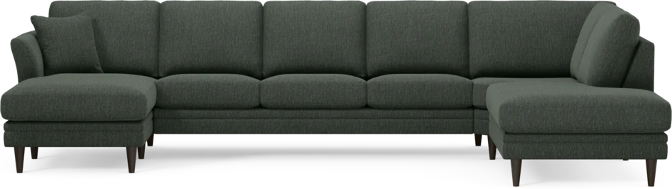 Eden - 3-sits soffa med schäslong vänster och divan höger - Grön