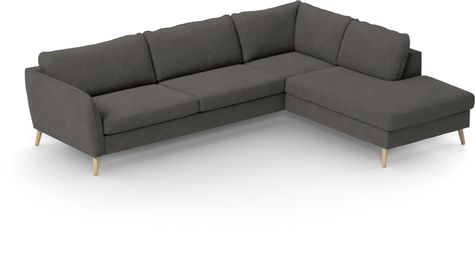 County - 2,5-sits soffa med divan höger - Brun