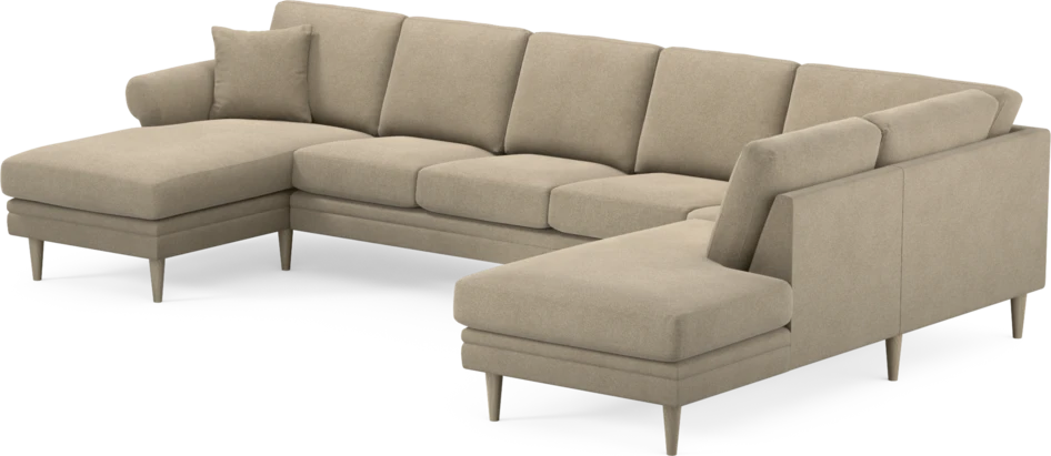 Eden - 3-sits soffa med schäslong vänster och divan höger - Beige