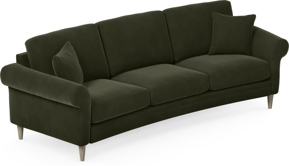 Eden - 3-sits soffa svängd - Grön
