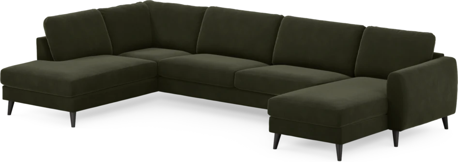 Bridge - 3-sits soffa med divan vänster och schäslong höger - Grön
