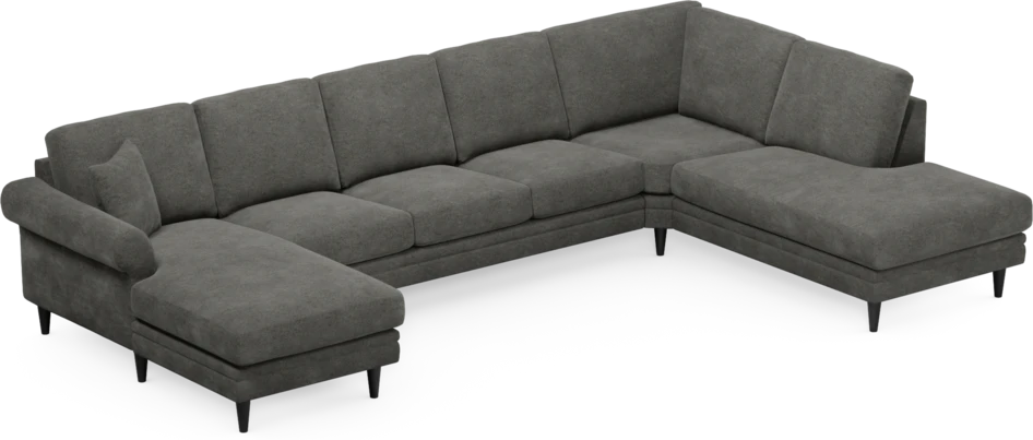 Eden - 3-sits soffa med schäslong vänster och divan höger - Grå