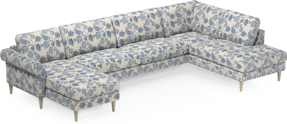 Bridge - 3-sits soffa med schäslong vänster och divan höger - Blå
