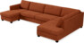 Nevada - 4-sits soffa med schäslong vänster och divan höger - Röd