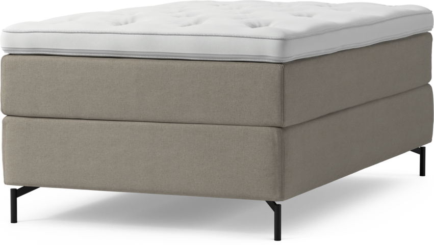 Delux Exclusive - Kontinentalsäng, enkelsäng 120 cm med bäddmadrass och sängben - Beige