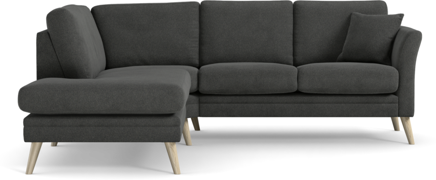 Eden - 2-sits soffa med divan - Svart