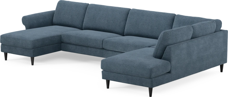 Bridge - 3-sits soffa med schäslong vänster och divan höger - Blå