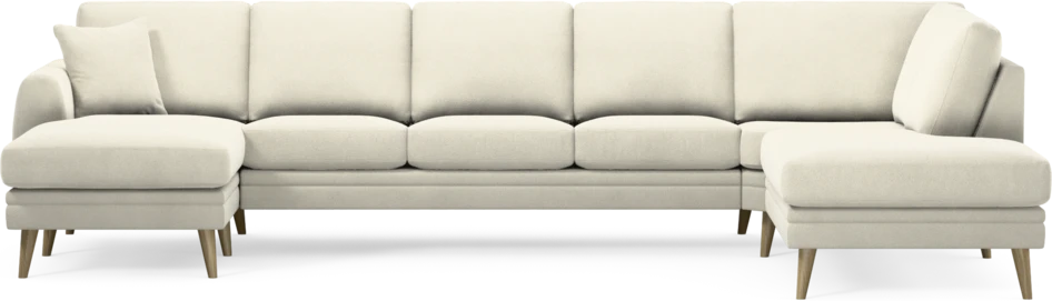 Eden - 3-sits soffa med schäslong vänster och divan höger - Vit