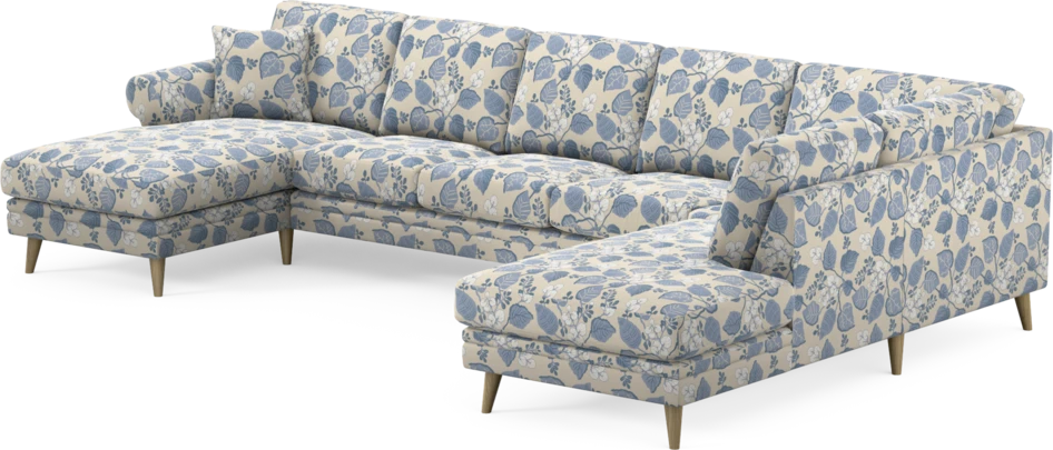 Eden - 3-sits soffa med schäslong vänster och divan höger - Flerfärgad