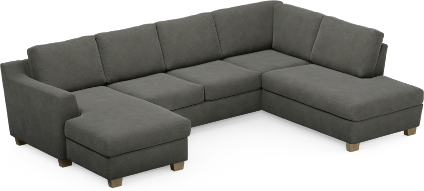 Friday - 3-sits soffa med schäslong vänster och divan höger - Grå