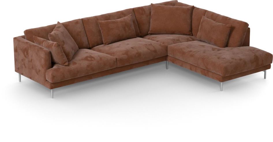 Harper - 3-sits soffa med divan höger - Orange