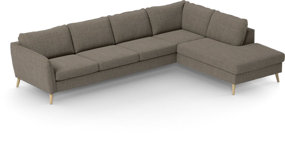 County - 3-sits soffa med divan höger - Brun