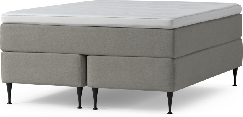 Delux Exclusive - Kontinentalsäng, dubbelsäng med bäddmadrass och sängben - Grå