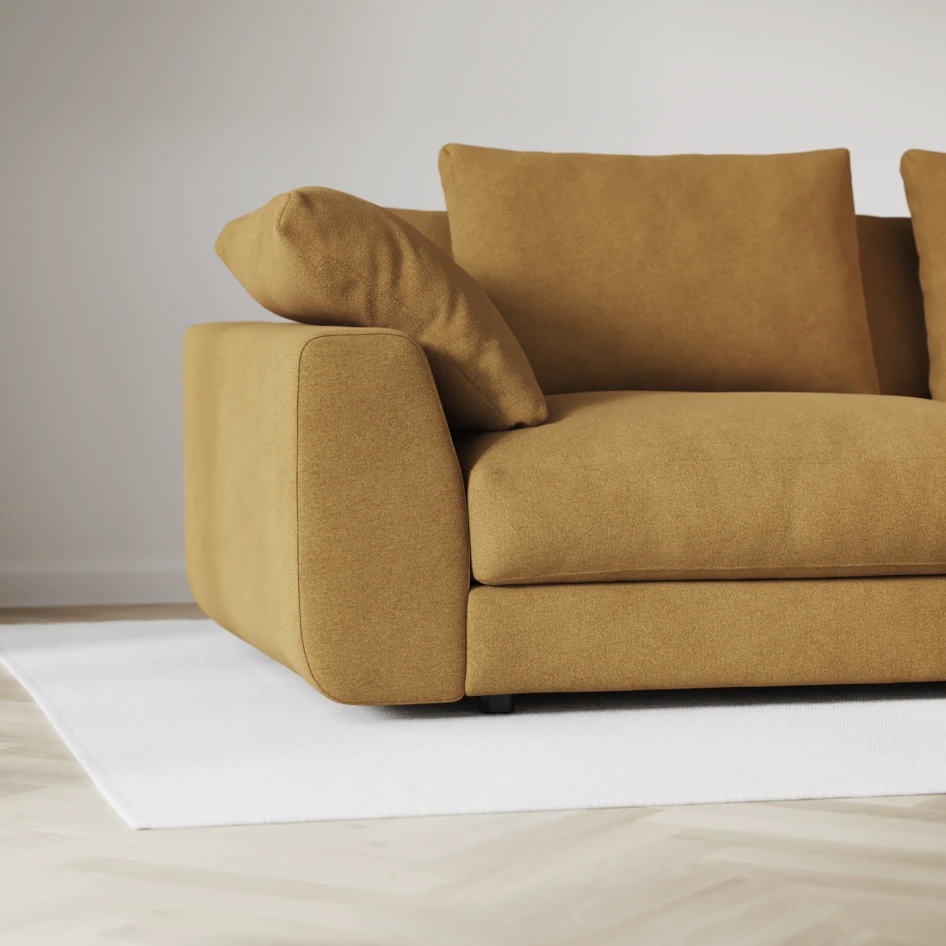 Amie - 3-sits med schäslong vänster - Orange